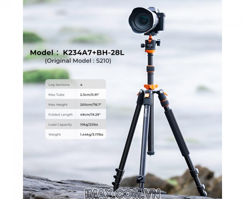 Chân máy ảnh K&F Concept K234A7+BH-28L - KF09.087V7