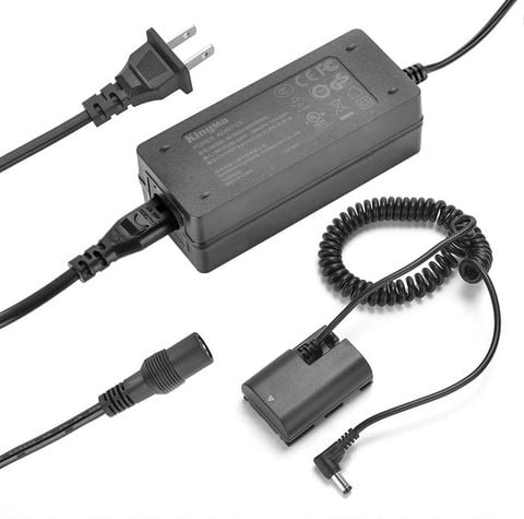Bộ giả pin KingMa LP-E6 với Bộ chuyển đổi nguồn điện EU plug Power adapter