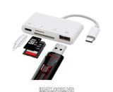 Đầu đọc thẻ TF, SD, USB- C Type C cho Mac, điện thoại