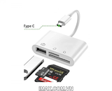 Đầu đọc thẻ TF, SD, USB- C Type C cho Mac, điện thoại