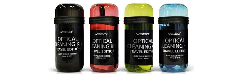 Amazon.com : VSGO DKL-15 UES DSL Camera Lens Cleaning Kits: Lens Cleaner, Lens Pen, Microfiber Lens Cleaning Cloth, Air Blower, Wet Wipe, Suede Screen Cloth and Waterproof Bottle Container, Black : Camera