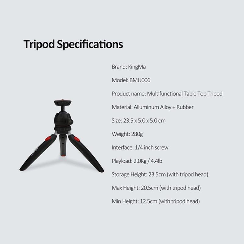 Jual Kingma BMU006 Mini Tripod Stabilizer Vlogger with 360 Ballhead for Camera/ Handphone/ DSLR Online November 2020 | Blibli.com