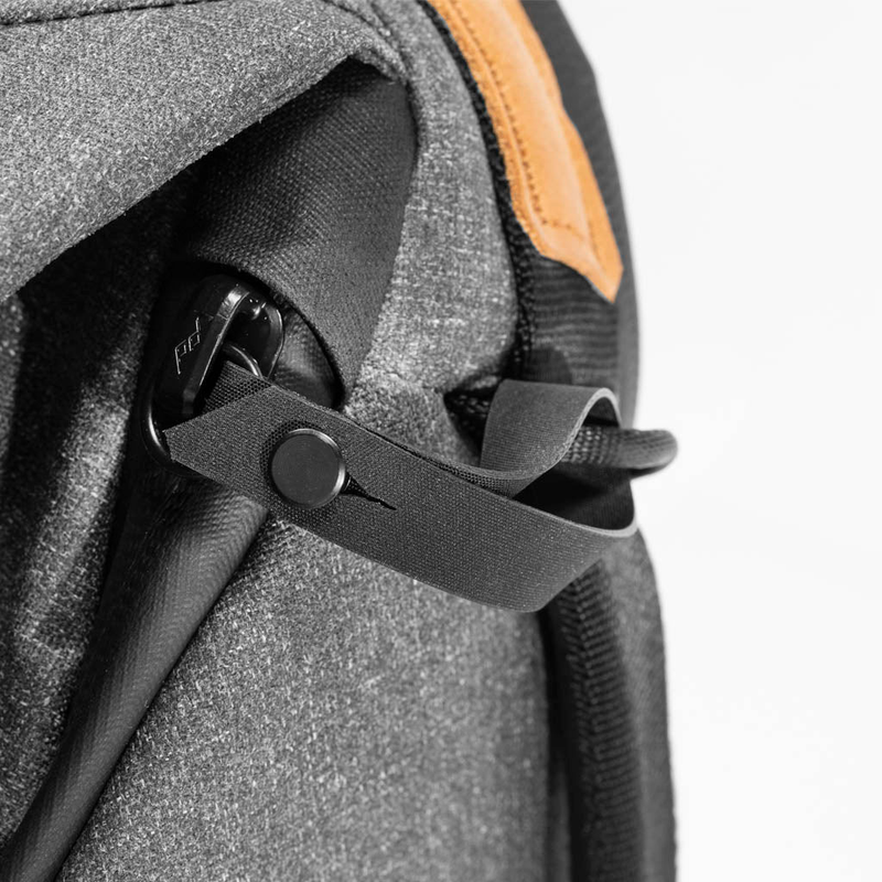 Loop zipper pulls on external carry loops - charcoal EDB