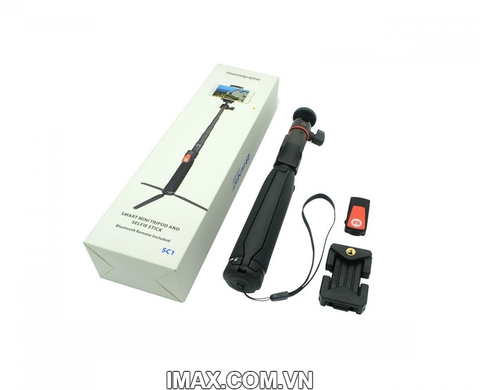 Gậy Carbon Benro SC1 có điều khiển Blutooth, có chân đế