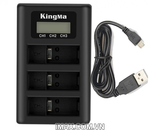 Bộ 1 pin 1 sạc ba Kingma for GoPro Hero 8 Black, Hero 7/6 Action Cameras KIT-GP8-BM043