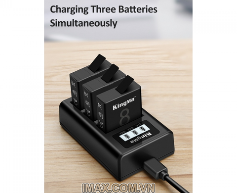 Sạc ba Kingma for GoPro Hero 8 Black, Hero 7/6 Action Cameras KIT-GP8-BM043