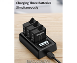 Bộ 1 pin 1 sạc ba Kingma for GoPro Hero 8 Black, Hero 7/6 Action Cameras KIT-GP8-BM043