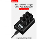 Bộ 1 pin 1 sạc ba Kingma for GoPro Hero 8 Black, Hero 7/6 Action Cameras KIT-GP8-BM043