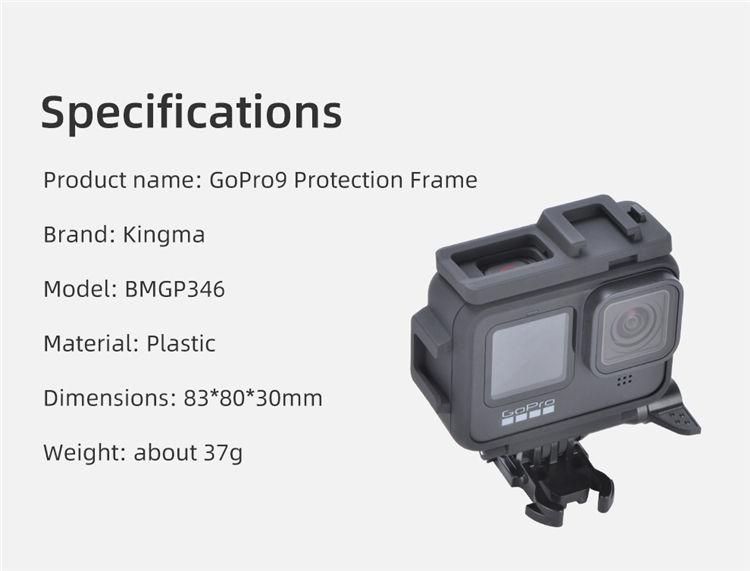 Camera Hành Động KingMa Khung Bảo Vệ Bằng Nhựa Cho Gopro Hero 9 Black