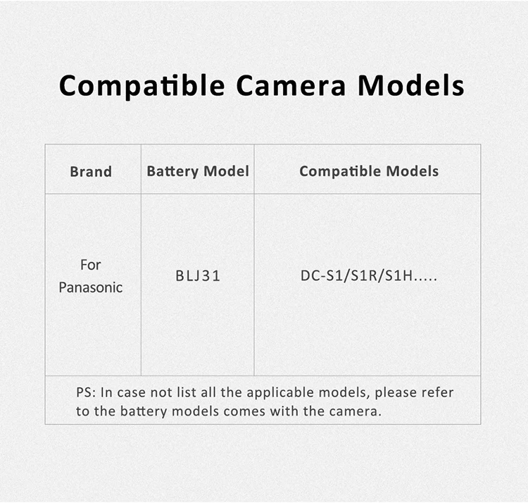 KingMa BLJ31 Battery pack and dual USB charger for Panasonic DC-S1/S1R/S1H Camera