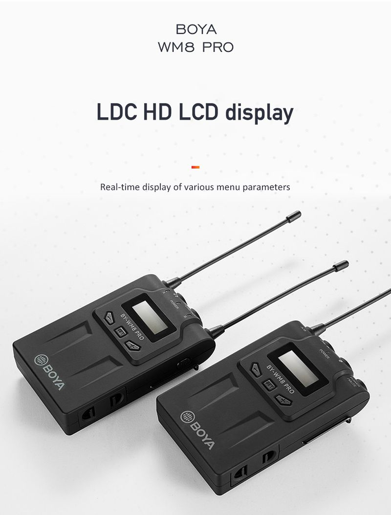 BOYA WM8 Pro-K1 UHF Wireless Lavalier Microphone System Audio Video Recorder Receiver for Canon Nikon Sony Camera Professional