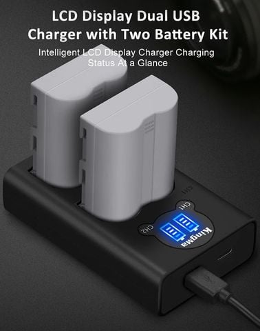 Bộ 2 pin 1 sạc đôi Kingma cho Nikon EN-EL3E Ver 2