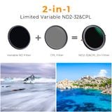 Kính lọc Filter K&F Concept 2 in 1 Nano-X CPL & ND2-32 Nano-X Series