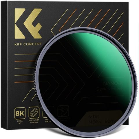 Kính lọc Filter K&Fconcept ND64 Nano-X, giảm 6 stop