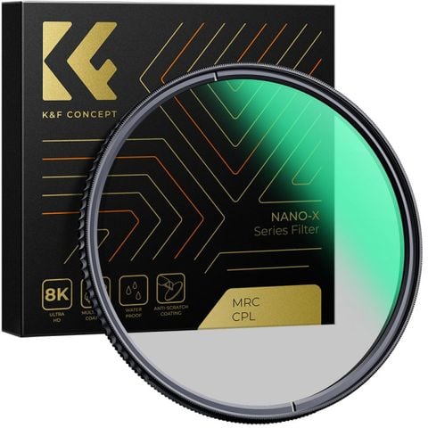 Kính lọc Filter K&F Concept CPL Nano-X 8K, Ø37-127mm