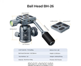 Đầu bi kim loại có tay cầm Xoay 360 độ K&F Concept BH-26 Xám (KF31.049V1)
