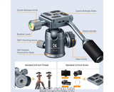 Đầu bi kim loại có tay cầm Xoay 360 độ K&F Concept BH-26 Xám (KF31.049V1)