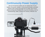 Bộ pin giả KingMa LP-E10 với Bộ chuyển đổi nguồn điện EU plug Power adapter