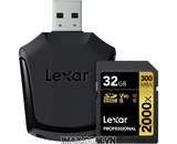 Lexar SDHC 32GB UHS-II, 2000X-300MB/s, Kèm Đầu đọc thẻ UHS-II