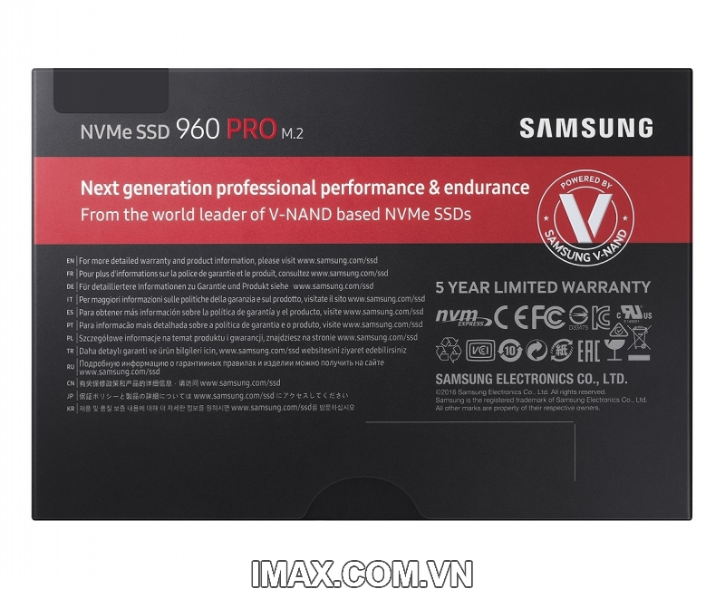 Ổ cứng 1TB SSD Samsung 960 Pro PCIe NVMe M.2 2280 – iMax.com.vn
