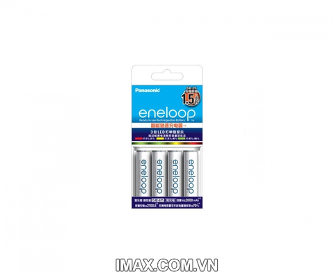 Bộ 4 pin 1 sạc nhanh CC55 AA Eneloop Panasonic 1900mAh, Hàng nhập khẩu