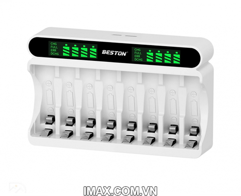 Sạc Pin AA & AAA Beston C9024L Ni-Mh 1.2V 8 pin sạc nhanh, màn hình LCD