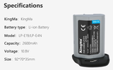 Pin Kingma for Canon LP-E19 ( LP-E4N )