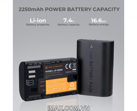 Pin máy ảnh K&F Concept LP-E6NH 2250mAh - KF28.0021V2