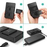 Bộ 2 pin 1 sạc Ravpower for Canon LP-E17