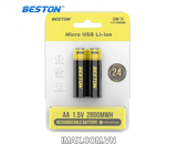 Pin Sạc Micro-USB AA Lithium 2800mWh 1.5V Beston 2AM-75