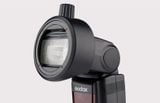 Ngàm gắn phụ kiện Godox S-R1 sử dụng bộ tản sáng Godox AK-R1 cho đèn đầu vuông