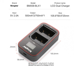 Sạc  đôi ver 3 cho máy ảnh Kingma BLX-1 ( For Olympus OM-1 )