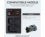 Sạc nhanh hai pin K&F Concept LP-E6/LP-E6N/LP-E6NH - KF28.0007