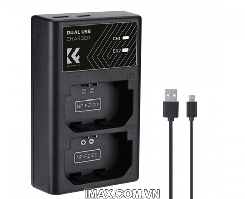 Sạc nhanh hai pin K&F Concept NP-FZ100 - KF28.0010