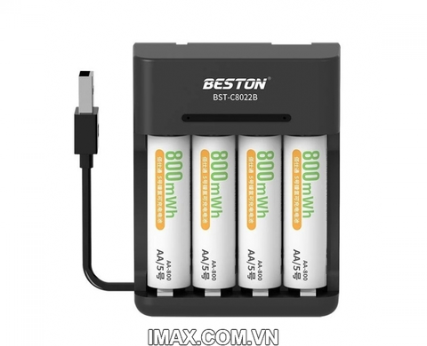 Sạc Pin AA & AAA Beston C8022B Ni-Mh 2.4V 4 pin, đèn LED báo