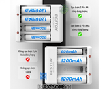 Sạc Pin AA, AAA Beston C807B Ni-Mh 1.2V 4 pin, có đèn LED báo