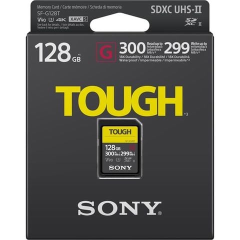 Thẻ nhớ chống nước, chống va đập Sony SDXC 128GB SF-G series TOUGH UHS-II V90 U3 300MB/s