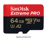 Thẻ nhớ MicroSD 64GB Sandisk Extreme Pro 200 MB/s