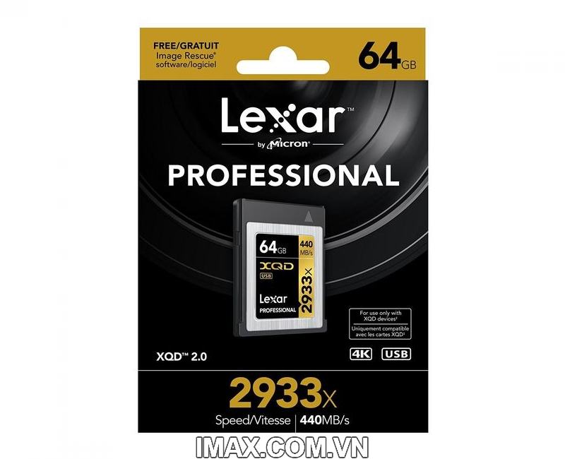 Thẻ nhớ XQD Lexar 64GB 2933X 440MB/s – iMax.com.vn