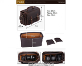Túi máy ảnh da thật DT01 - 1 body, 2 lens