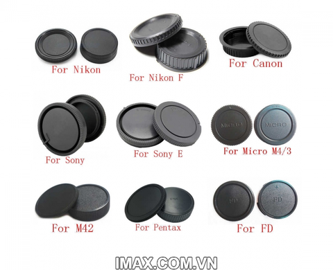 Bộ Nắp cáp đậy body và cáp đuôi lens ống kính cho máy ảnh Canon/ Nikon/ Sony/ Panasonic
