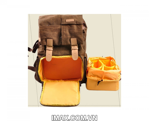 Ba lô máy ảnh Caden N5, nửa đựng máy ảnh, nửa đựng đồ, có ngăn đựng Laptaop