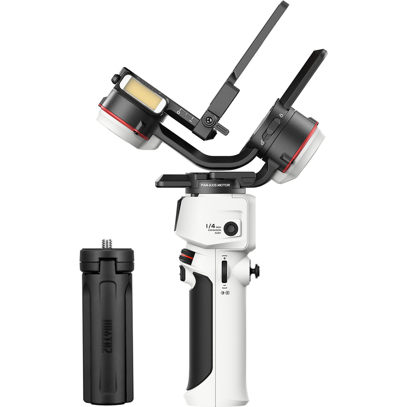 Gimbal Zhiyun Crane M3 có thiết kế nhỏ gọn với màu trắng nổi bật