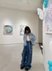  Bộ áo khoác jean và quần sooc jean 2 túi trước set 