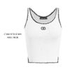  Áo tank top trắng viền đen CC 