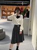  Sơ mi lụa trắng - nơ đen cổ 