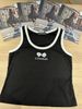  Tank top đen viền trắng - nơ ren 