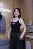  Tank top đen viền trắng - nơ ren 