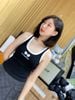 Tank top đen viền trắng - nơ ren 