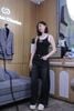  Tank top đen viền trắng - nơ ren 